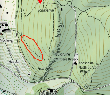 Ausgestossener Bereich des Maschinenweges